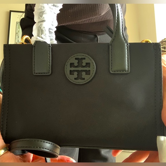 NWT TORY BURCH ELLA MINI LEATHER & NYLON CROSSBODY - Picture 3 of 7